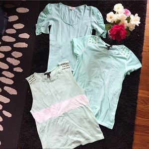 Lot of 3 Mint green tops Sz. S /Small Forever 21